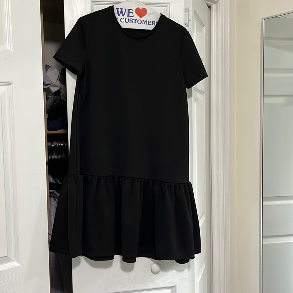 Zara black flounce dress